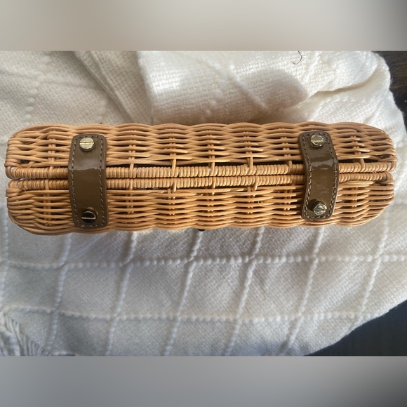 J. Crew Tan Wicker Clutch with Gold Accent - Picture 2 of 5